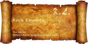 Keck Levente névjegykártya